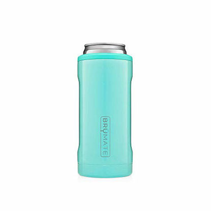 Picture of BrüMate Hopsulator Slim Double-Walled Stainless Steel Insulated Can Cooler for 12 Oz Slim Cans (Aqua)