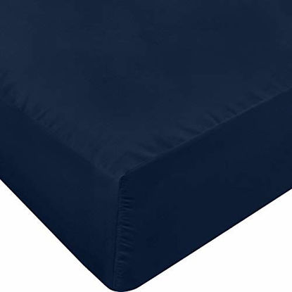 Picture of Utopia Bedding Fitted Sheet - Soft Brushed Microfiber - Deep Pockets, Shrinkage and Fade Resistant - Easy Care - 1 Fitted Sheet Only (Full, Navy)