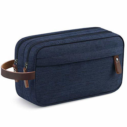 Picture of Men's Travel Toiletry Organizer Bag Dopp Kit Bathroom Bag (Blue Water-resistant)