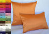 Picture of Aiking Home Solid Faux Silk Decorative Pillow Cover, Zipper Closure, 18 by 18 Inches, Orange