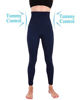 Picture of Homma Activewear Thick High Waist Tummy Compression Slimming Body Leggings Pant (Medium, Navy)