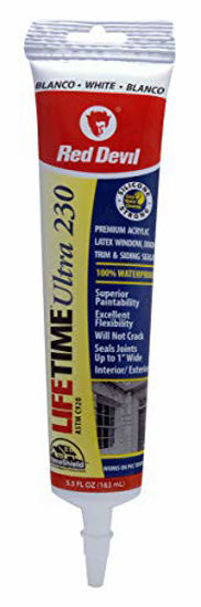 Picture of Red Devil 0775 Lifetime Ultra Premium Elastomeric Acrylic Latex Sealant, White, 5.5 oz, Pack of 12