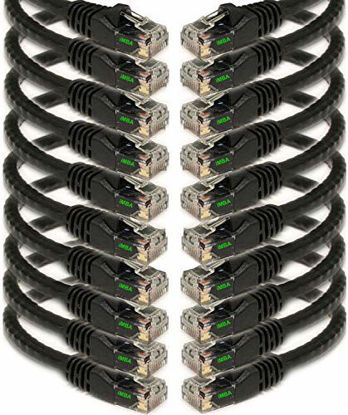 Picture of iMBAPrice 7' Cat5e Network Ethernet Patch Cable, 10 Pack, Black (IMBA-CAT5-07BK-10PK)