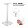 Picture of Headphone Stand Headset Holder Gaming Headset Holder with Aluminum Supporting Bar Flexible Headrest Anti-Slip Earphone Stand for All Headphones, White