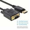 Picture of DP to VGA Cable 6ft, [2-Pack] CableCreation DisplayPort to VGA Cable Gold Plated, DP Male to VGA Male Cable, Black