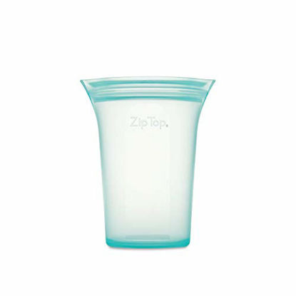 Picture of Zip Top Reusable 100% Platinum Silicone Containers - Medium Cup - Teal