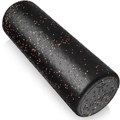 Picture of LuxFit Foam Roller, Speckled Foam Rollers for Muscles 3 Year Warranty High Density Foam Roller for Physical Therapy, Exercise, Muscle Massage. Back, Leg, Body Roller (Orange, 18 Inch)