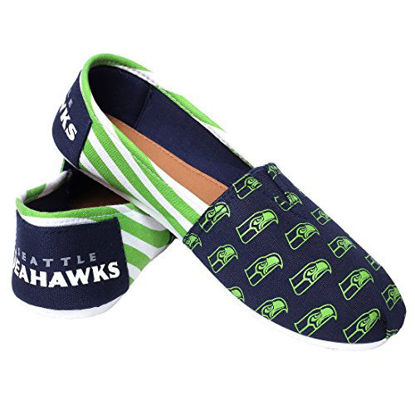 Picture of Forever Collectibles NFL Seattle Seahawks Women's Canvas Stripe Shoes, Small (5-6), Green