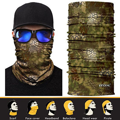 Picture of JOEYOUNG 3D Face Sun Mask, Neck Gaiter, Headwear, Magic Scarf, Balaclava, Bandana, Headband Fishing, Hunting, Yard Work, Running, Motorcycling, UV Protection, Great for Men & Women