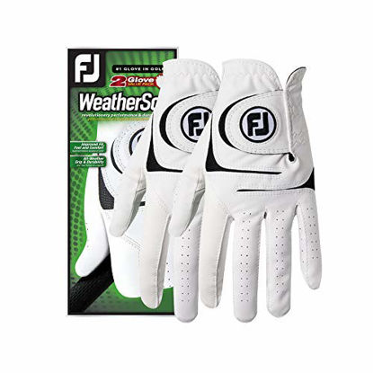 Picture of FootJoy Men's WeatherSof 2-Pack Golf Glove White Cadet Medium, Worn on Left Hand