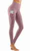 Picture of Lingswallow High Waist Yoga Pants - Yoga Pants with Pockets Tummy Control, 4 Ways Stretch Workout Running Yoga Leggings (Lilac Pink,Medium)