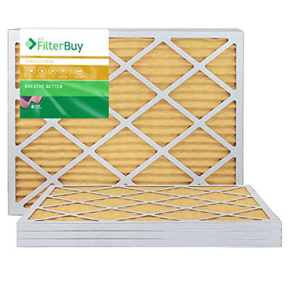 Picture of FilterBuy 22x26x1 MERV 11 Pleated AC Furnace Air Filter, (Pack of 4 Filters), 22x26x1 - Gold