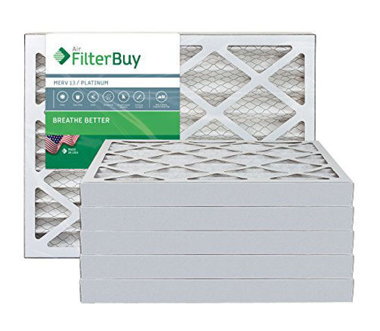 Picture of FilterBuy 10x20x2 MERV 13 Pleated AC Furnace Air Filter, (Pack of 6 Filters), 10x20x2 - Platinum