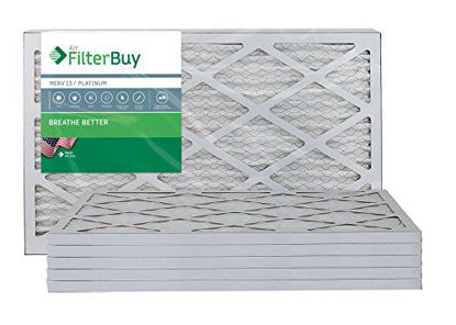 Picture of FilterBuy 12x25x1 MERV 13 Pleated AC Furnace Air Filter, (Pack of 6 Filters), 12x25x1 - Platinum