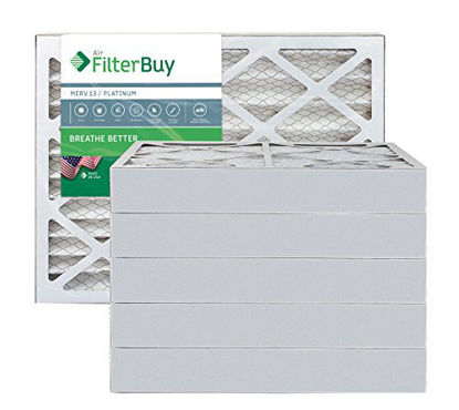 Picture of FilterBuy 15x25x4 MERV 13 Pleated AC Furnace Air Filter, (Pack of 6 Filters), 15x25x4 - Platinum