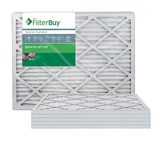 Picture of FilterBuy 25x32x1 MERV 13 Pleated AC Furnace Air Filter, (Pack of 6 Filters), 25x32x1 - Platinum