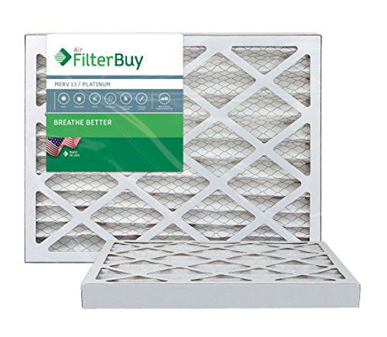 Picture of FilterBuy 10x25x2 MERV 13 Pleated AC Furnace Air Filter, (Pack of 2 Filters), 10x25x2 - Platinum