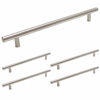 Picture of homdiy Cabinet Pulls Brushed Nickel 10in Modern Cabinet Handles 5 Pack - HD201SN Kitchen Cabinet Hardware Brushed Nickel Cabinet Drawer Pulls for Bedroom, Closet, Wardrobe