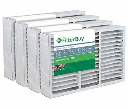 Picture of FilterBuy 16x25x5 Honeywell FC200E1029 Compatible Pleated AC Furnace Air Filters (MERV 13, AFB Platinum). Replaces Honeywell 203719, FC35A1001, FC100A1026, FC100A1029 and Carrier FILXXCAR0016. 4 Pack.