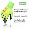 Picture of DEX FIT Neon Green Gardening Gloves FN320, 3D Comfort Stretch Fit, Power Grip, Thin Lightweight, Durable Foam Nitrile Coating, Machine Washable, Medium 3 Pairs