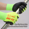 Picture of DEX FIT Neon Green Gardening Gloves FN320, 3D Comfort Stretch Fit, Power Grip, Thin Lightweight, Durable Foam Nitrile Coating, Machine Washable, Medium 3 Pairs