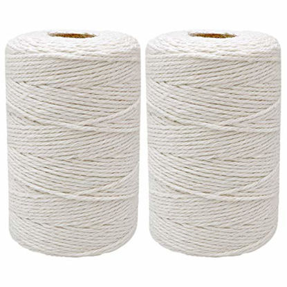 Picture of 400 Meters/1312 Feet Cotton String,12-Ply Natural White String,Bakers Twine for Tying Homemade Meat,Making Sausage,DIY Craft and Gardening Applications