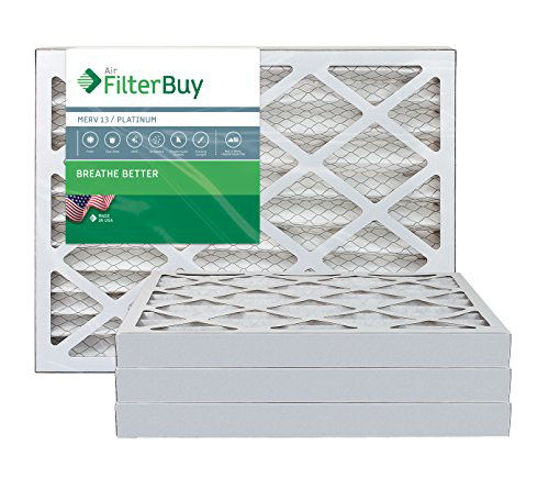 Picture of FilterBuy 17x22x2 MERV 13 Pleated AC Furnace Air Filter, (Pack of 4 Filters), 17x22x2 - Platinum