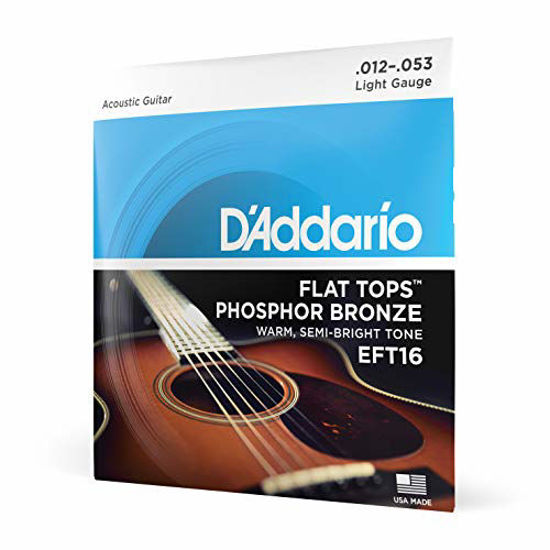 Picture of D'Addario EFT16 Flat Tops Phosphor Bronze Acoustic Guitar Strings, Light, 12-53