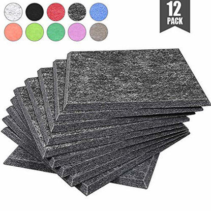 Picture of DEKIRU Upgraded 12 Pack Acoustic Panels, 12 X 12 X 0.4 Inches Sound Proofing Studio Foam Padding High Density Bevled Edge Tiles Soundproofing Panels, Great for Wall Decoration and Acoustic Treatment