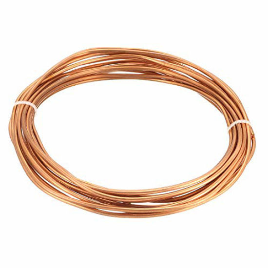 Picture of uxcell Refrigeration Tubing, 3/32" OD x 3/64" ID x 16 Ft Soft Coil Copper Tubing