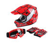 Picture of XFMT DOT Youth Kids Motocross Offroad Street Dirt Bike Helmet Youth Motorcycle Atv Helmet with Goggles Gloves Red Spider XL