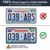 Picture of Silicone License Plate Frame, Universal American Auto License Plate Holder, Rust-Proof Rattle-Proof Weather-Proof with 3 Drainage Holes Black Silicone License Plate Frame Cover (Black)