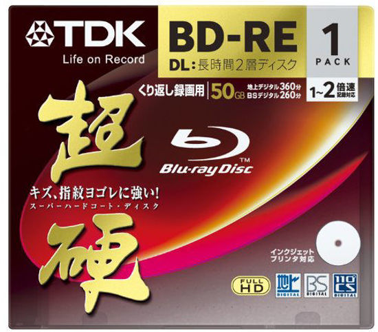 Picture of TDK Blu-ray BD-RE DL (Dual Layer) Re-writable Disk 50GB 2x Speed 1 Pack | Blu-ray Disc Rewritable Format Ver. 2.1 (Japan Import)