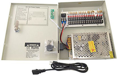 Picture of Evertech Power Box 18 Ch Channel 12V DC 10 A Power Supply Switch Box for CCTV DVR Security Camera