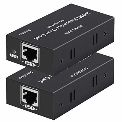 Picture of HDMI Extender 196ft HDMI Over Single Cat5E/6/7 HDMI Repeater HDMI Balun Sender Transmitter Receiver Support 1080p 3D HDMI 1.4a HDCP EDID