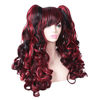 Picture of ColorGround Long Curly Multi-Color Cosplay Wig with 2 Ponytails(Black with Red)