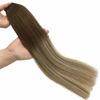 Picture of GOO GOO 20 Inch Brown to Blonde Tape in Hair Extensions Human Hair Balayage Walnut Brown to Ash Brown and Bleach Blonde Remy Human Hair Extensions 20pcs 50g Straight Tape in Hair Extensions