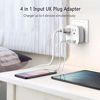 Picture of UK Ireland Scotland Power Adapter Plug, TESSAN Type G Travel Adaptor with 2 USB Charger Ports 2 American Outlets, US to London England British Hong Kong Irish Kenya Dubai Wall Adapter