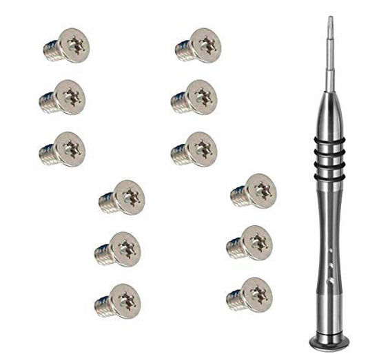 Picture of Michaelia 12PCS M2x3mm Silver Torx T5 Replacement Bottom Case Base Cover Screw for Dell XPS 13 9343 9350 9360, XPS 15 9550 9560 Precision M5510+ 1 PCS Torx T5 Screwdriver