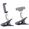 Picture of Portable Webcam Stand and Phone Holder with 2 Cell Phone Clamp 360° Swivel Mount Compatible with Logitech C920 C920S C922 C925e C930e Brio 4K, iPhone, for Live Stream, Video Conference2 Pack