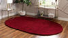 Picture of Unique Loom Solo Solid Shag Collection Modern Area Rug_SHG001, 5' x 8' Oval, Cherry Red