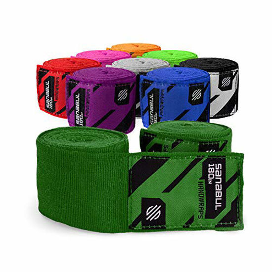 Picture of Sanabul Elastic Professional 180 inch Handwraps for Boxing Kickboxing Muay Thai MMA (Forrest Green, 180 inch)