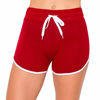 Picture of ALWAYS Women's Hacci Dolphin Lounge Shorts - Riverdale Knitted Premium Soft Comfortable Stretch Short Yoga Drawstrings Pants Red L