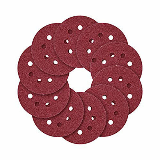 Picture of 5-Inch 8-Hole Hook and Loop Sanding Discs 70PCS, 40/80/120/240/320/600/800 Assorted Grits Sandpaper - Pack of 70