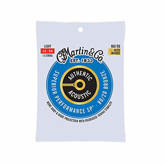 Picture of Martin Authentic Acoustic MA190 Light-Gauge Acoustic Guitar Strings, 80/20 Bronze