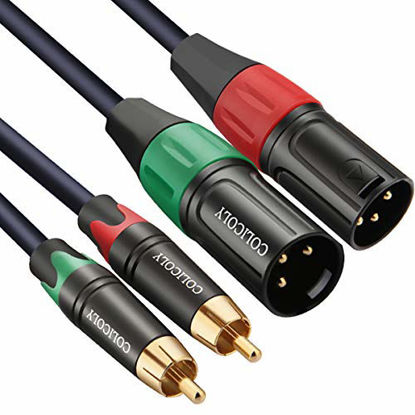 Picture of COLICOLY RCA to XLR Cable, Dual RCA Male to Dual XLR Male HiFi Stereo Audio Connection Interconnect Cord Wire Path Lead - 6.6ft