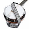 Picture of CLOUDMUSIC Banjo Strap Jacquard Woven With Leather Ends And Metal Clips (Black and White)