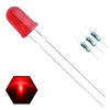 Picture of EDGELEC 100pcs 5mm Red Lights LED Diodes (Red Lens) Diffused Round Lens 29mm Long Lead (DC 2V) +100pcs Resistors (for DC 6-12V) Included,Bulb Lamps Light Emitting Diode