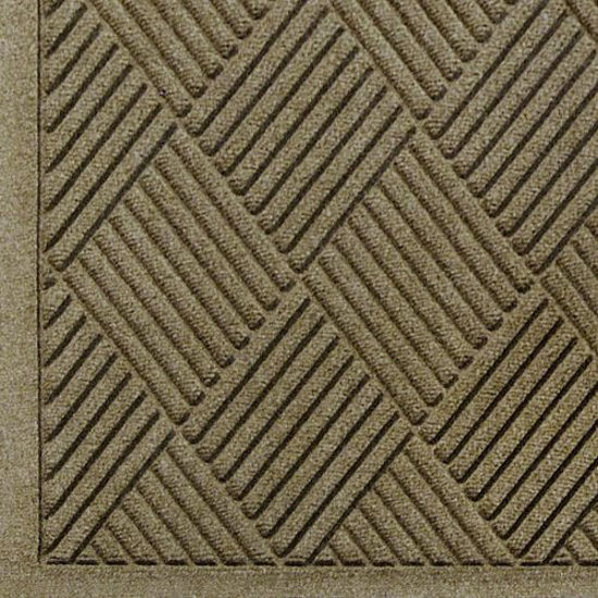 Picture of M+A Matting 221 WaterHog Fashion Diamond Polypropylene Fiber Entrance Indoor/Outdoor Floor Mat, SBR Rubber Backing, 10' Length x 3' Width, 3/8" Thick, Camel