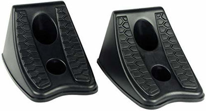 Picture of Performance Tool W41000 Pair of Hard Plastic Light Truck or Trailer Wheel Chock Blocks (Black)